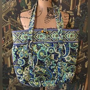 Retired Vera Bradley  XL Vera Tote Bag in Rhythm And Blues 24B
